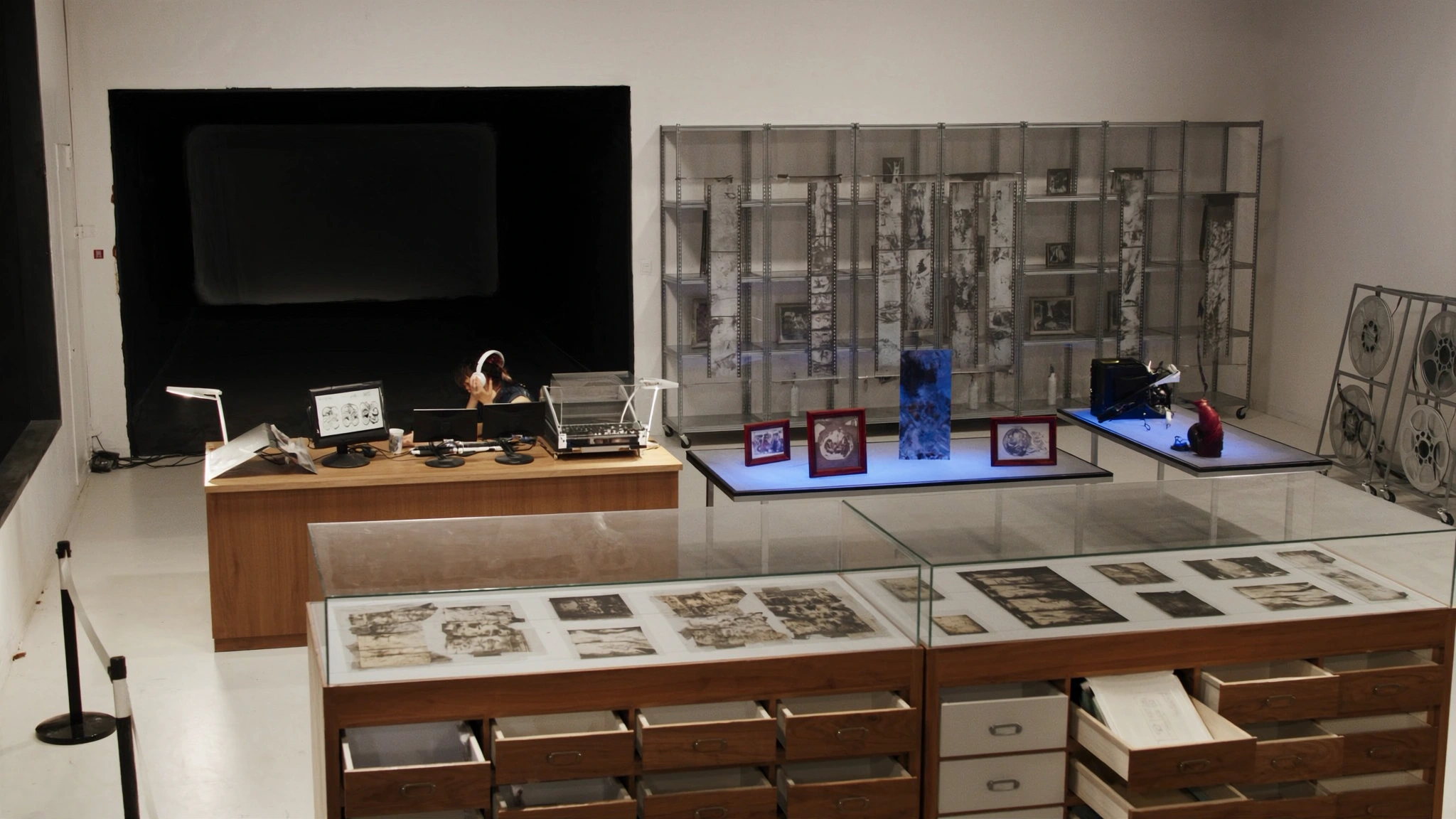 Cinema visitors can inspect records without leaving the screening context.