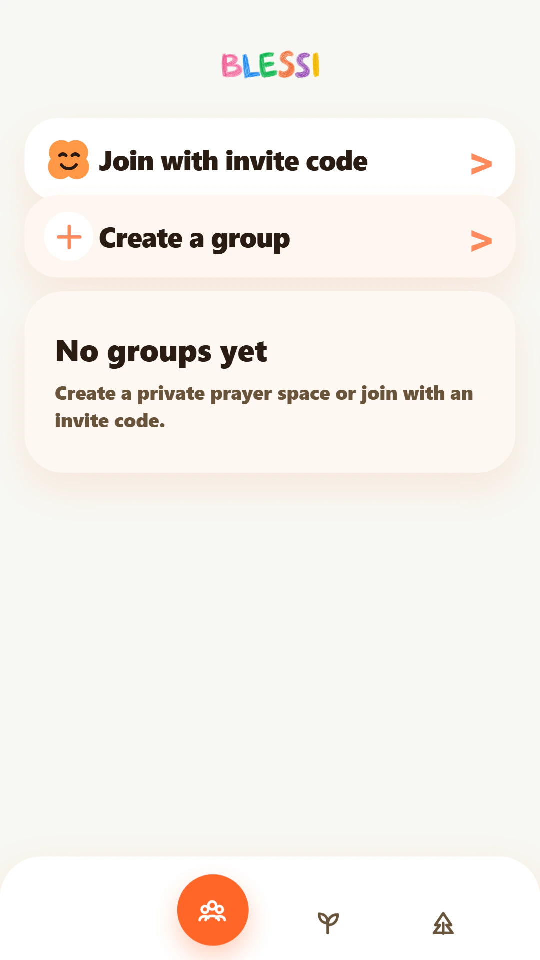 Full Blessie gather screen